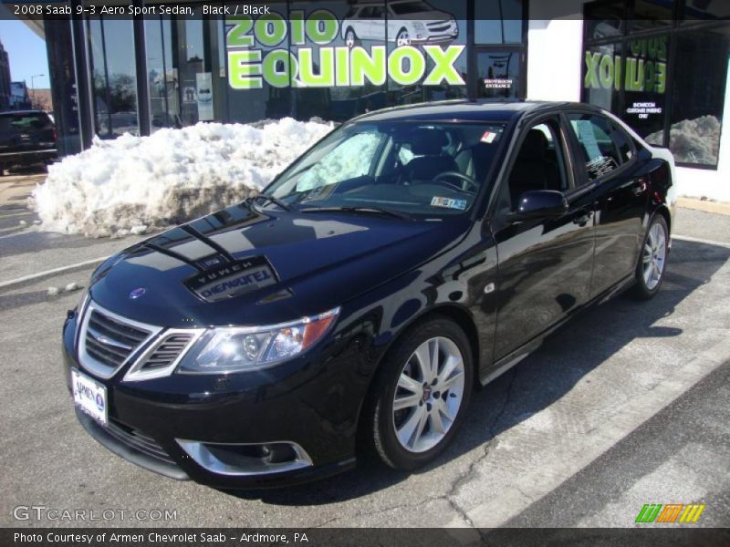 Black / Black 2008 Saab 9-3 Aero Sport Sedan