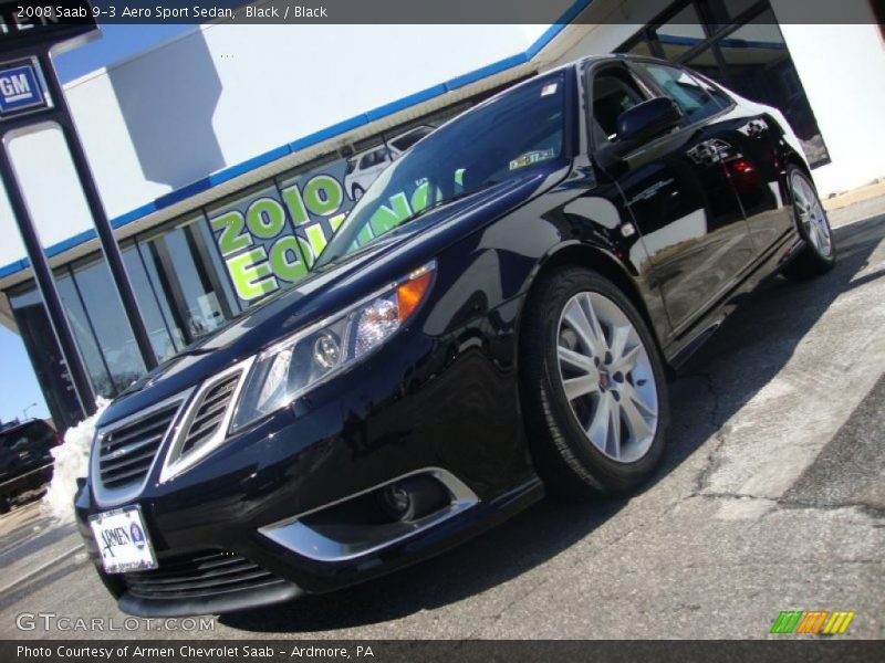 Black / Black 2008 Saab 9-3 Aero Sport Sedan