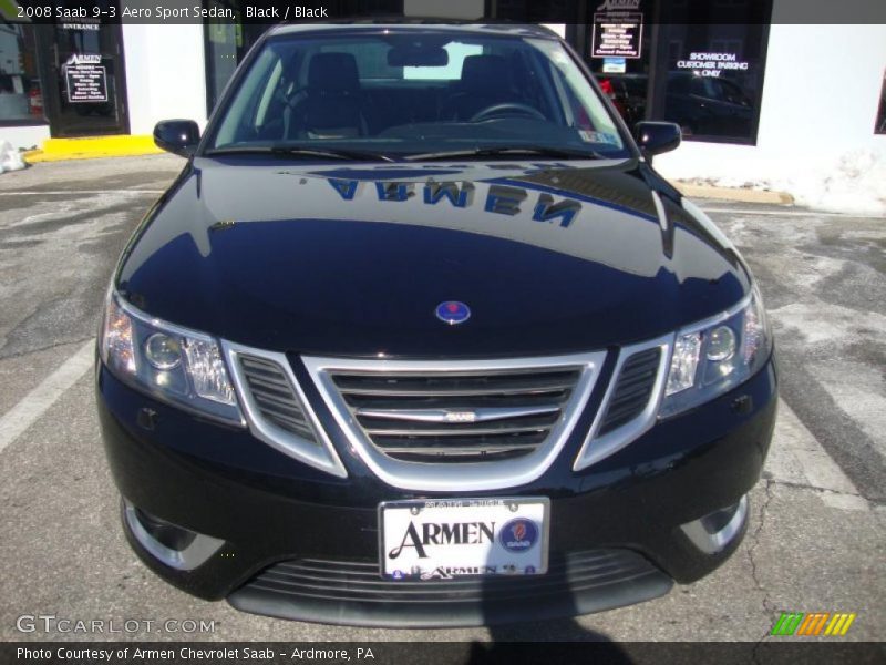 Black / Black 2008 Saab 9-3 Aero Sport Sedan