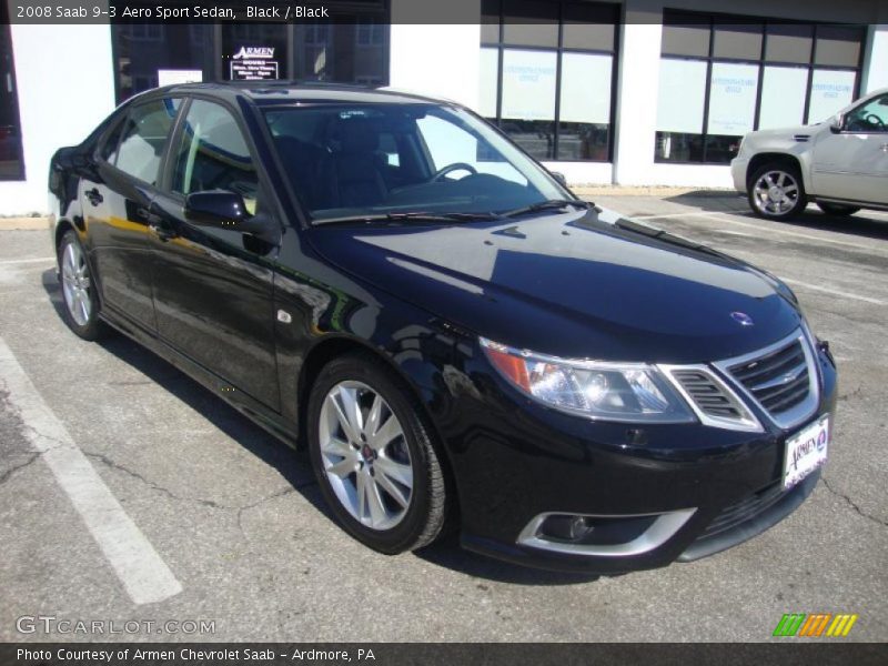 Black / Black 2008 Saab 9-3 Aero Sport Sedan