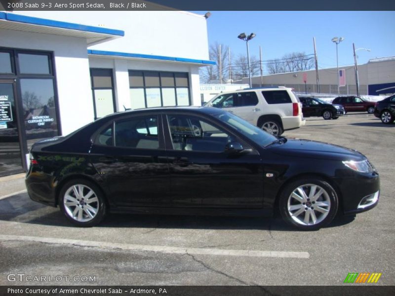 Black / Black 2008 Saab 9-3 Aero Sport Sedan