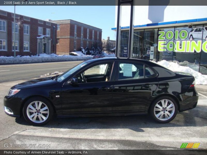 Black / Black 2008 Saab 9-3 Aero Sport Sedan