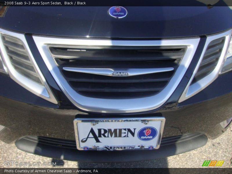 Black / Black 2008 Saab 9-3 Aero Sport Sedan