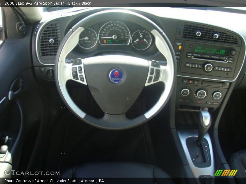 Black / Black 2008 Saab 9-3 Aero Sport Sedan
