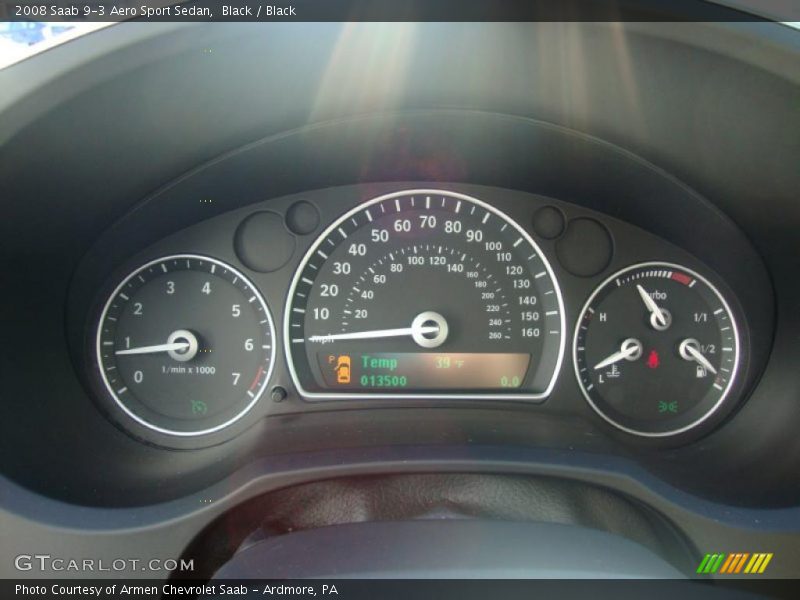 Black / Black 2008 Saab 9-3 Aero Sport Sedan