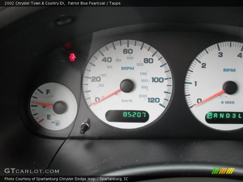 Patriot Blue Pearlcoat / Taupe 2002 Chrysler Town & Country EX