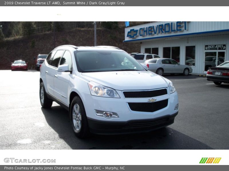 Summit White / Dark Gray/Light Gray 2009 Chevrolet Traverse LT AWD