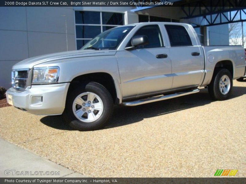 Bright Silver Metallic / Dark Slate Gray/Medium Slate Gray 2008 Dodge Dakota SLT Crew Cab
