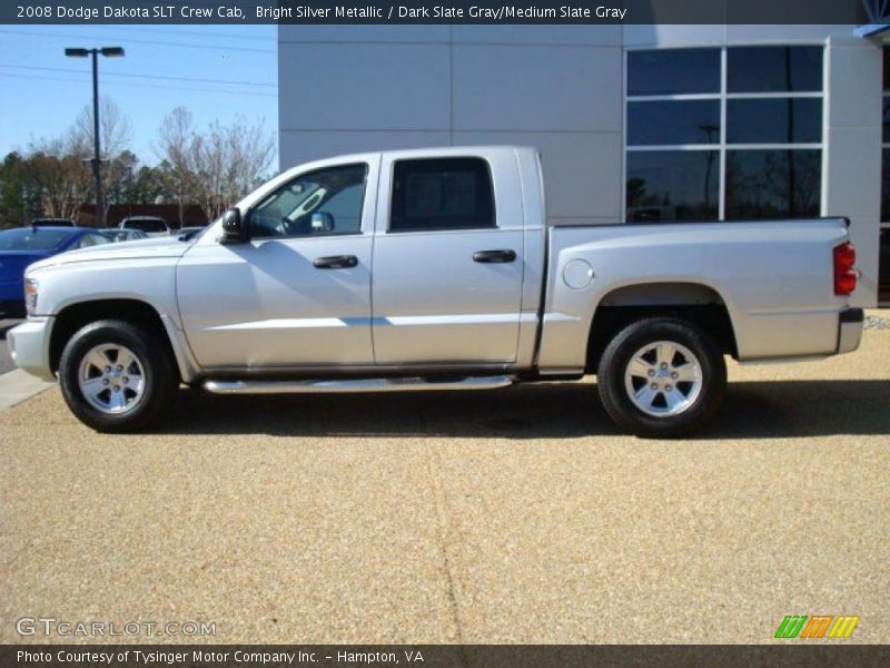 Bright Silver Metallic / Dark Slate Gray/Medium Slate Gray 2008 Dodge Dakota SLT Crew Cab