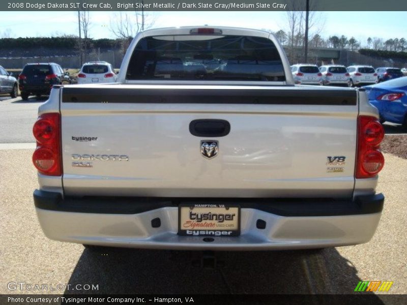 Bright Silver Metallic / Dark Slate Gray/Medium Slate Gray 2008 Dodge Dakota SLT Crew Cab
