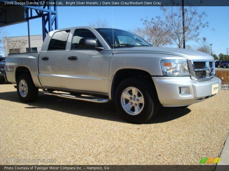 Bright Silver Metallic / Dark Slate Gray/Medium Slate Gray 2008 Dodge Dakota SLT Crew Cab