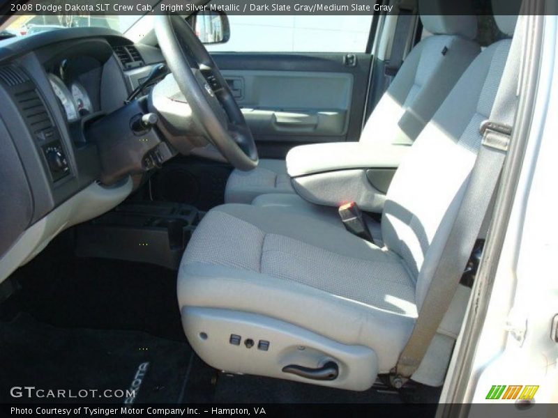 Bright Silver Metallic / Dark Slate Gray/Medium Slate Gray 2008 Dodge Dakota SLT Crew Cab