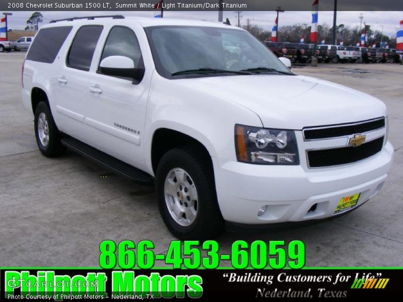 Summit White / Light Titanium/Dark Titanium 2008 Chevrolet Suburban 1500 LT