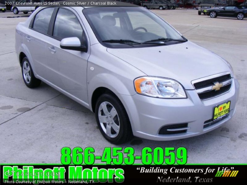 Cosmic Silver / Charcoal Black 2007 Chevrolet Aveo LS Sedan