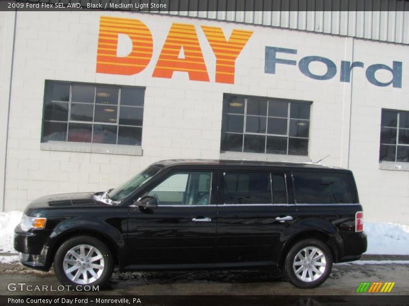Black / Medium Light Stone 2009 Ford Flex SEL AWD