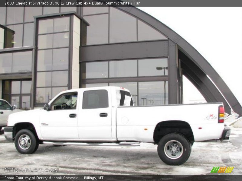 Summit White / Tan 2003 Chevrolet Silverado 3500 LS Crew Cab 4x4 Dually
