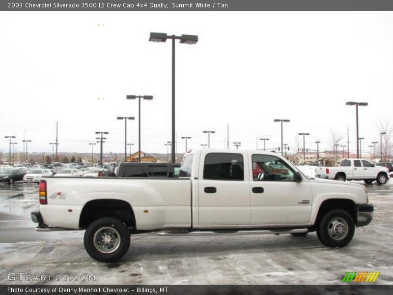 Summit White / Tan 2003 Chevrolet Silverado 3500 LS Crew Cab 4x4 Dually