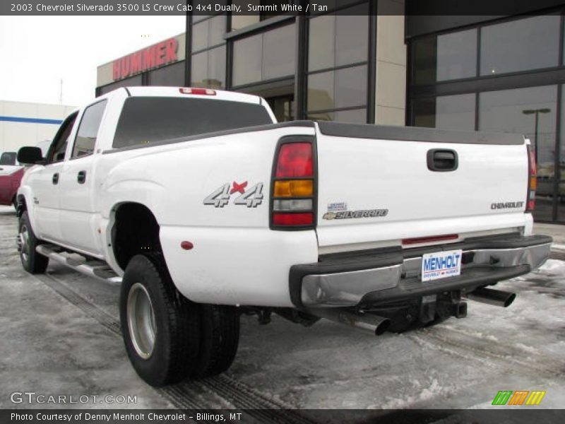 Summit White / Tan 2003 Chevrolet Silverado 3500 LS Crew Cab 4x4 Dually