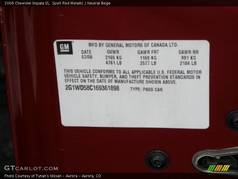 Sport Red Metallic / Neutral Beige 2006 Chevrolet Impala SS