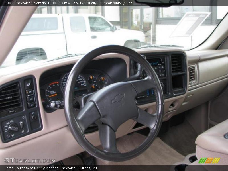 Summit White / Tan 2003 Chevrolet Silverado 3500 LS Crew Cab 4x4 Dually