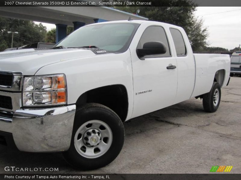 Summit White / Dark Charcoal 2007 Chevrolet Silverado 3500HD LS Extended Cab