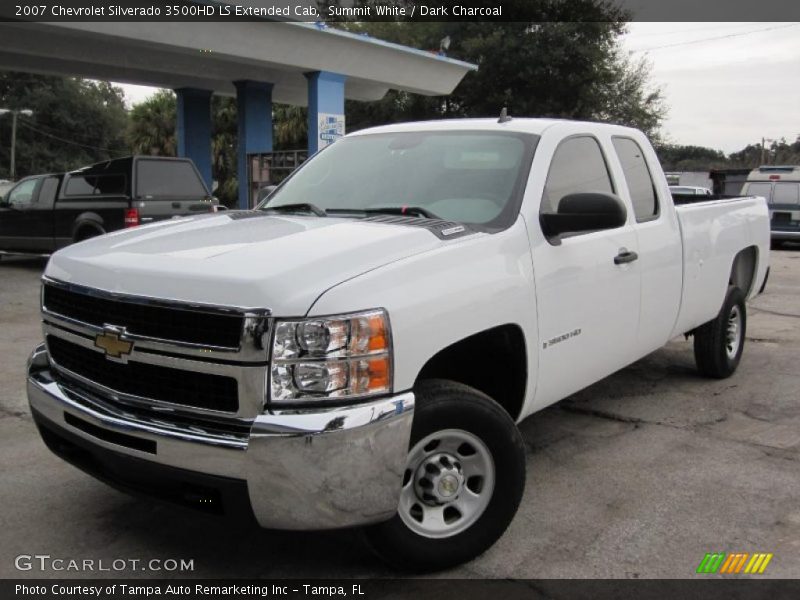 Summit White / Dark Charcoal 2007 Chevrolet Silverado 3500HD LS Extended Cab