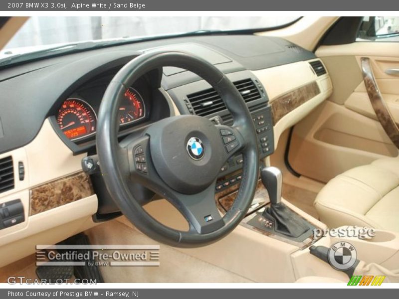 Alpine White / Sand Beige 2007 BMW X3 3.0si