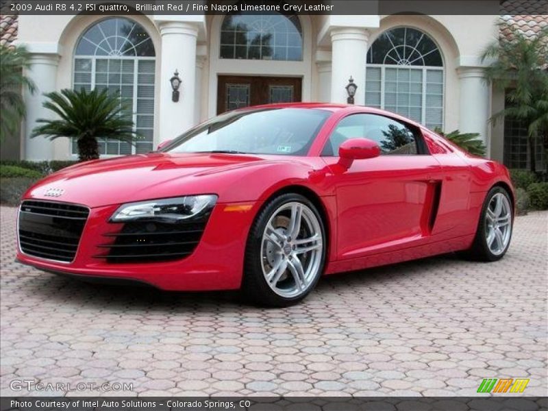 Brilliant Red / Fine Nappa Limestone Grey Leather 2009 Audi R8 4.2 FSI quattro
