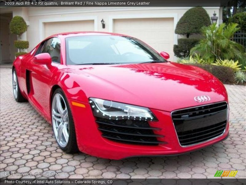 Brilliant Red / Fine Nappa Limestone Grey Leather 2009 Audi R8 4.2 FSI quattro