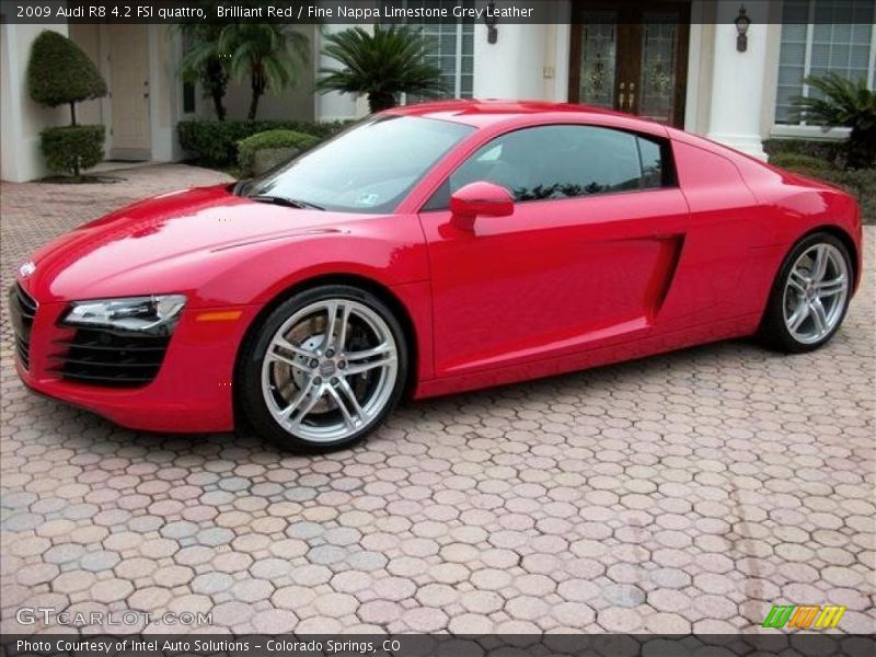 Brilliant Red / Fine Nappa Limestone Grey Leather 2009 Audi R8 4.2 FSI quattro