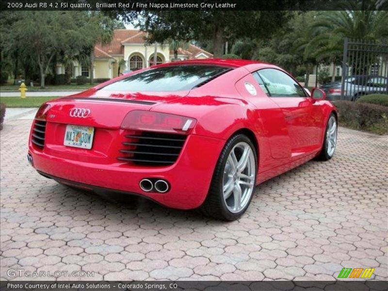 Brilliant Red / Fine Nappa Limestone Grey Leather 2009 Audi R8 4.2 FSI quattro