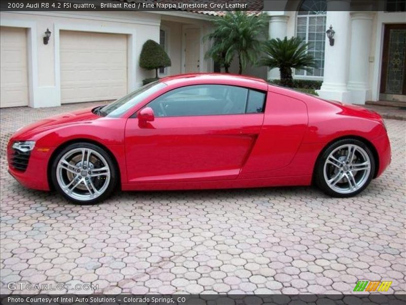 Brilliant Red / Fine Nappa Limestone Grey Leather 2009 Audi R8 4.2 FSI quattro