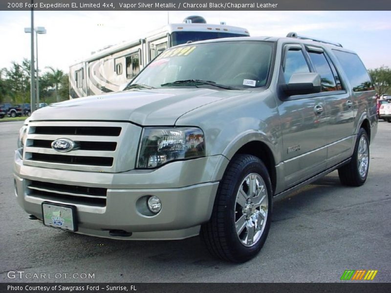 Vapor Silver Metallic / Charcoal Black/Chaparral Leather 2008 Ford Expedition EL Limited 4x4