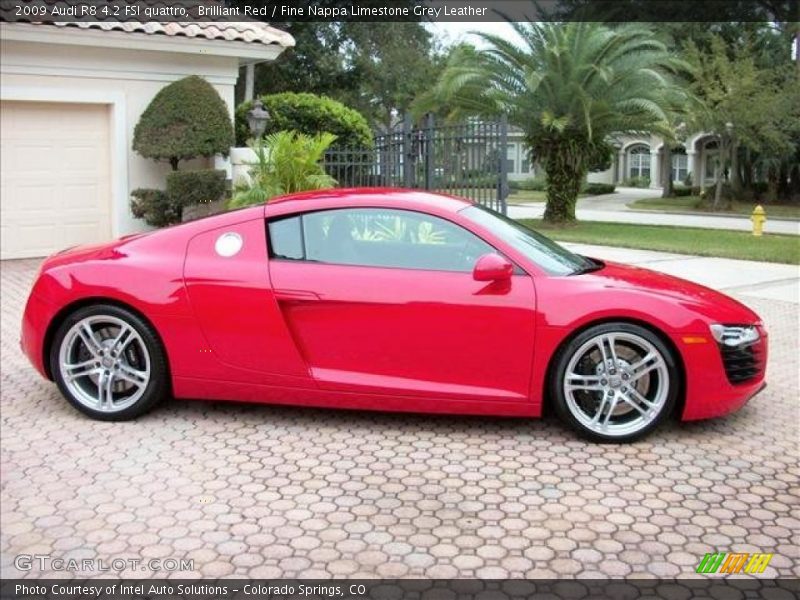 Brilliant Red / Fine Nappa Limestone Grey Leather 2009 Audi R8 4.2 FSI quattro