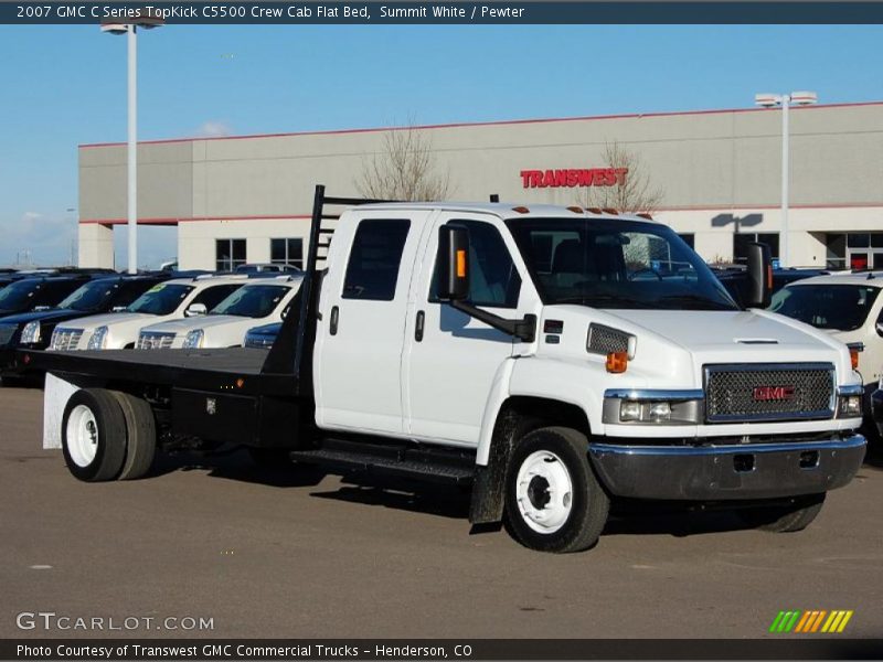 Summit White / Pewter 2007 GMC C Series TopKick C5500 Crew Cab Flat Bed