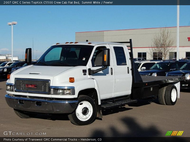 Summit White / Pewter 2007 GMC C Series TopKick C5500 Crew Cab Flat Bed