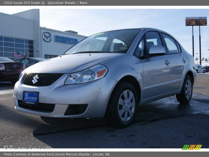 Quicksilver Metallic / Black 2009 Suzuki SX4 Sedan LE