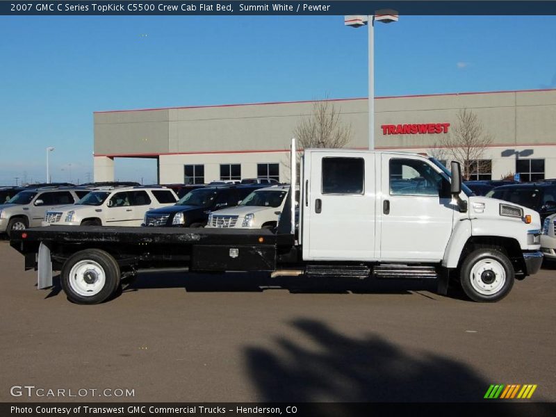 Summit White / Pewter 2007 GMC C Series TopKick C5500 Crew Cab Flat Bed