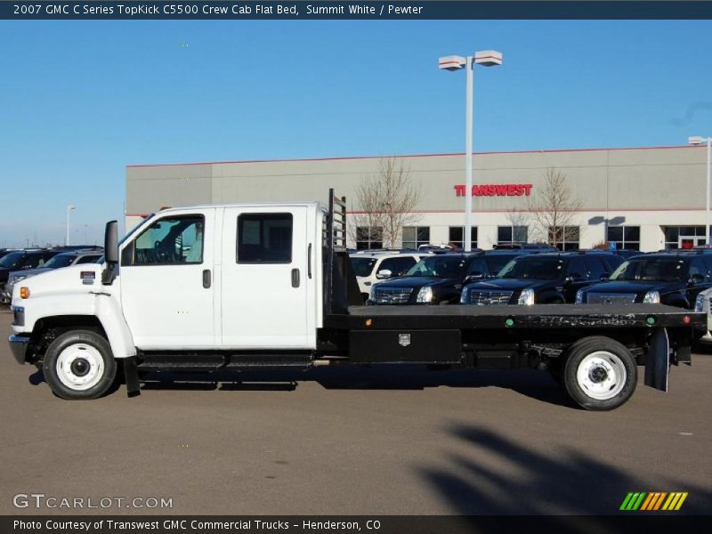 Summit White / Pewter 2007 GMC C Series TopKick C5500 Crew Cab Flat Bed