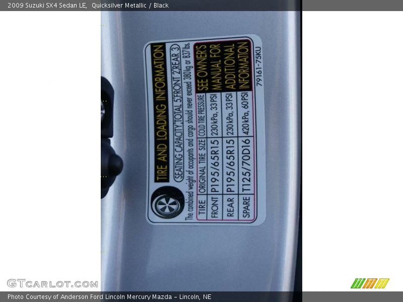 Quicksilver Metallic / Black 2009 Suzuki SX4 Sedan LE