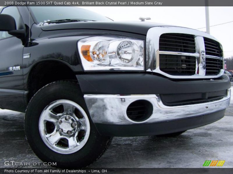 Brilliant Black Crystal Pearl / Medium Slate Gray 2008 Dodge Ram 1500 SXT Quad Cab 4x4