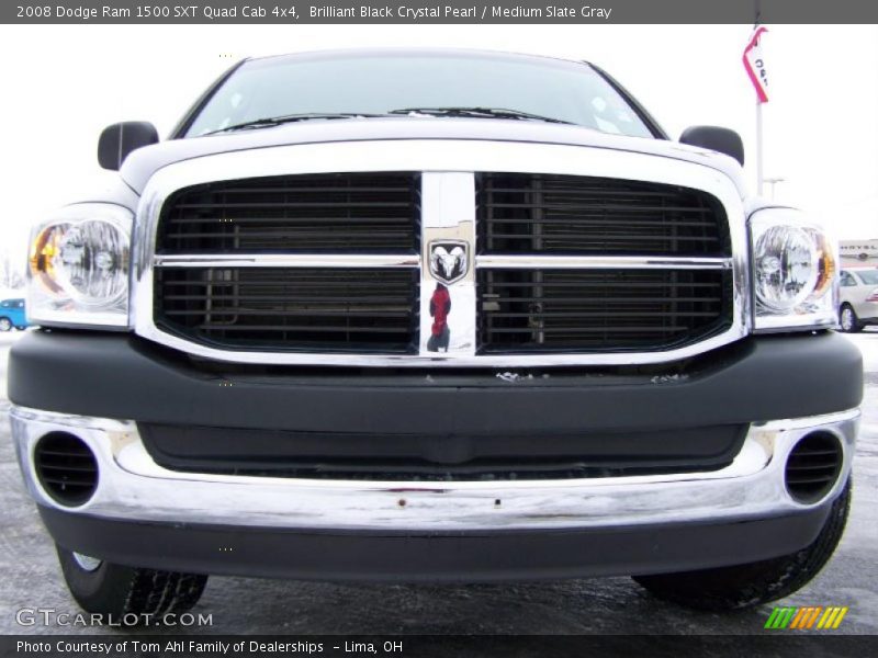 Brilliant Black Crystal Pearl / Medium Slate Gray 2008 Dodge Ram 1500 SXT Quad Cab 4x4