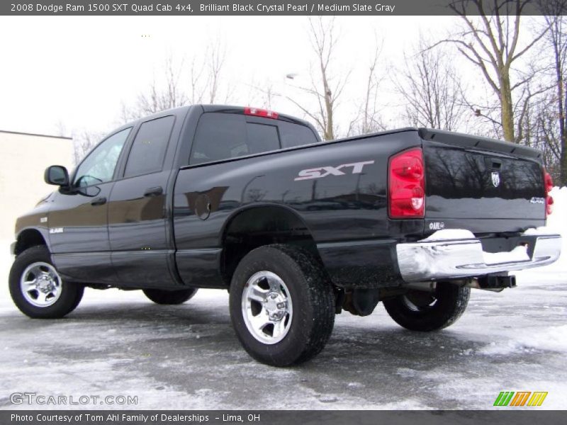 Brilliant Black Crystal Pearl / Medium Slate Gray 2008 Dodge Ram 1500 SXT Quad Cab 4x4