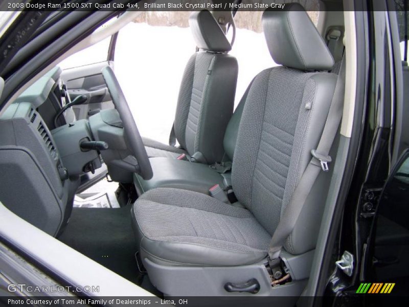 Brilliant Black Crystal Pearl / Medium Slate Gray 2008 Dodge Ram 1500 SXT Quad Cab 4x4