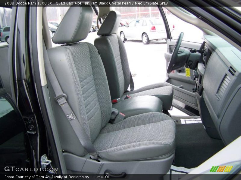 Brilliant Black Crystal Pearl / Medium Slate Gray 2008 Dodge Ram 1500 SXT Quad Cab 4x4