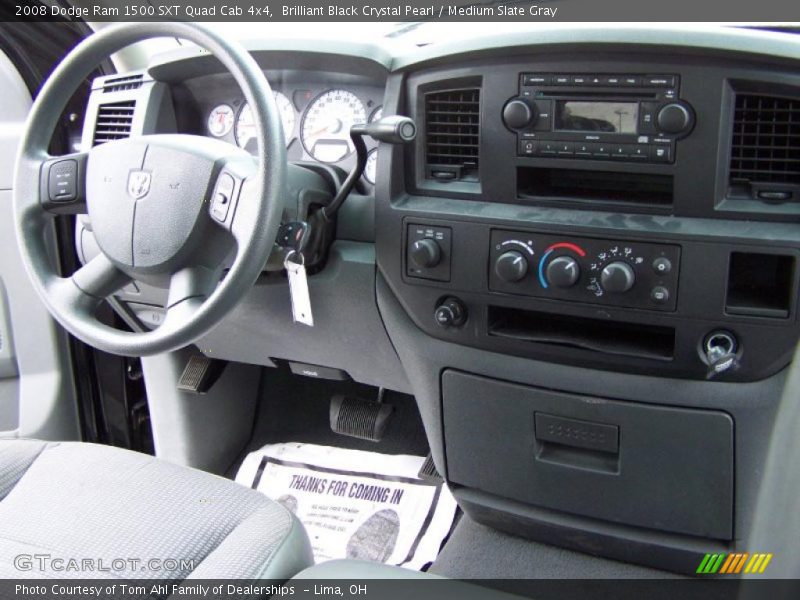 Brilliant Black Crystal Pearl / Medium Slate Gray 2008 Dodge Ram 1500 SXT Quad Cab 4x4