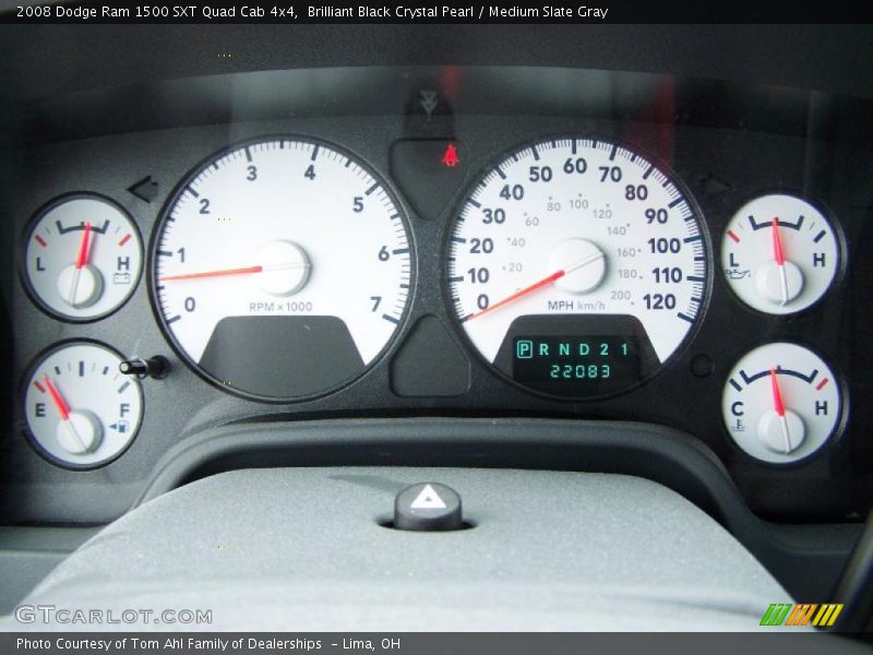 Brilliant Black Crystal Pearl / Medium Slate Gray 2008 Dodge Ram 1500 SXT Quad Cab 4x4