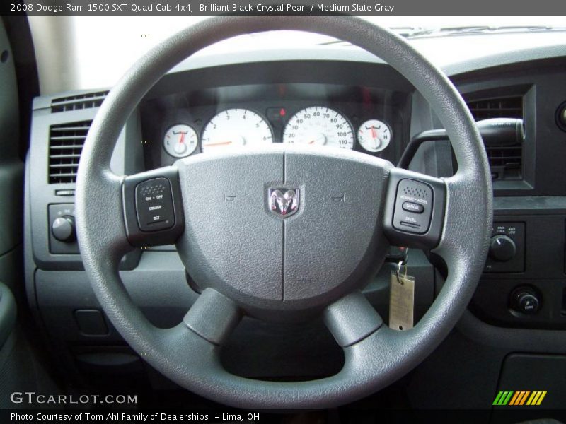 Brilliant Black Crystal Pearl / Medium Slate Gray 2008 Dodge Ram 1500 SXT Quad Cab 4x4