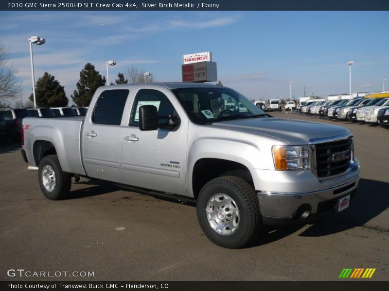 Silver Birch Metallic / Ebony 2010 GMC Sierra 2500HD SLT Crew Cab 4x4