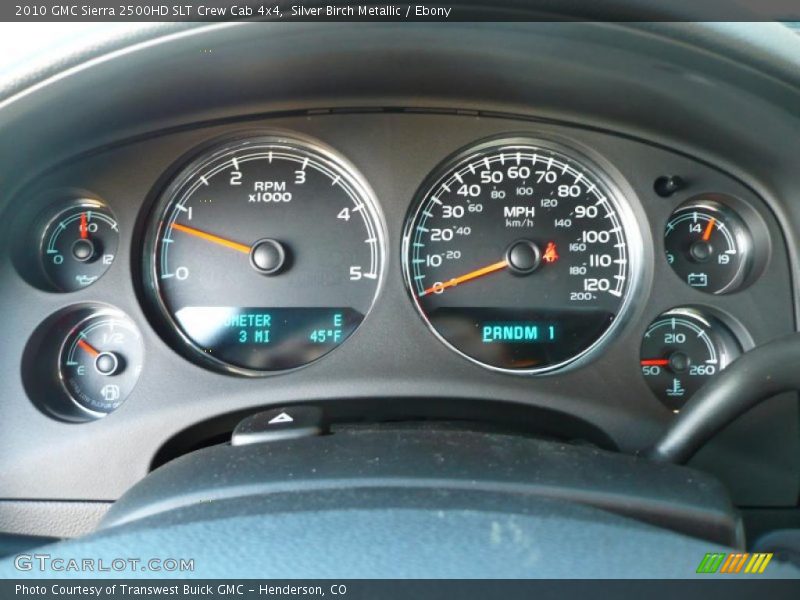 Silver Birch Metallic / Ebony 2010 GMC Sierra 2500HD SLT Crew Cab 4x4